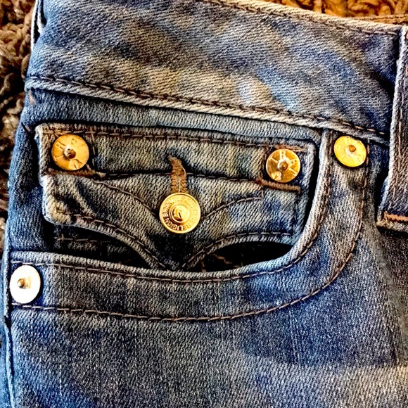 TRUE RELIGION JEANS 31 WOMEN GREAT CONDITION BLUE TRUE RELIGION SYMBOL - Picture 3 of 13